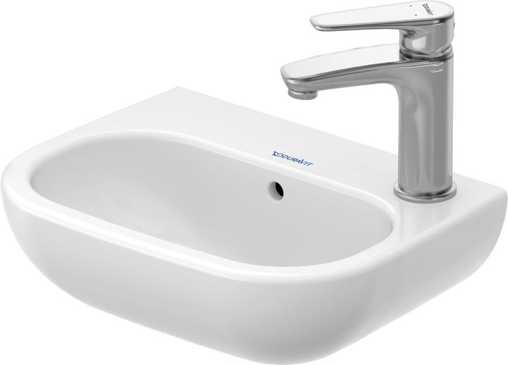 Produktbild Duravit Handwaschbecken D-CODE m ÜL HLB 360x270mm 1 Hahnloch links weiss (270 mm, 360 mm)