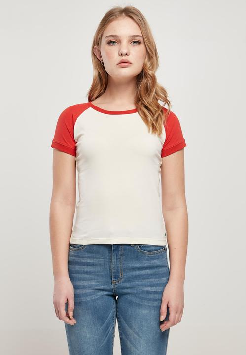 Image du produit Urban Classics Tee-shirt de base-ball rétro pour femmes Organic Stretch Short (S)