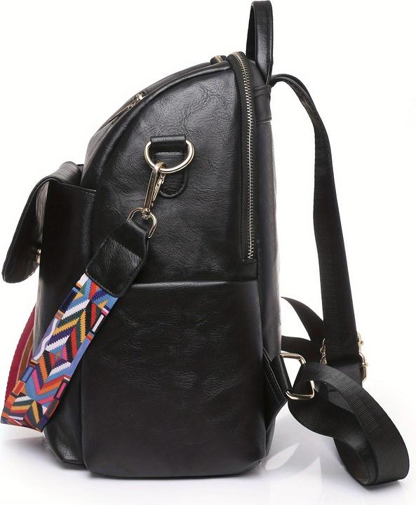 Immagine prodotto Only-Bags.Store Borsa zaino retrò a tinta unita, borsa a tracolla geometrica a tracolla larga, moda in pelle PU