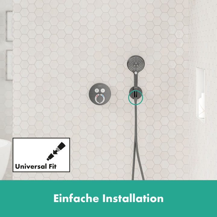 Produktbild hansgrohe HG Wandanschluss FixFit S mit Brausehalter brushed black
