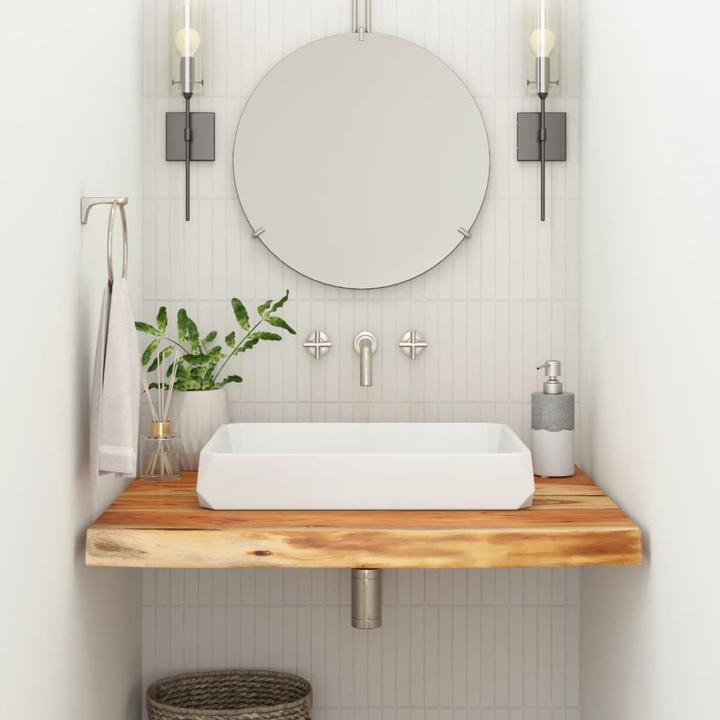 Image du produit VidaXL Étagère murale Rectangulaire Bord d'arbre Étagère suspendue Bureau Étagère en bois massif Acacia