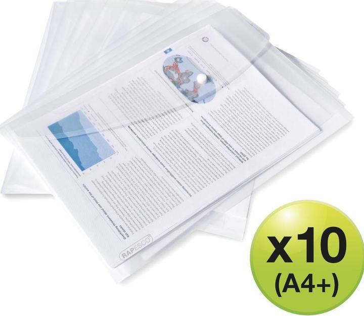 Produktbild Rapesco Dokumentenmappe A4+, transparent, 10 Stück (A4+, 10x)