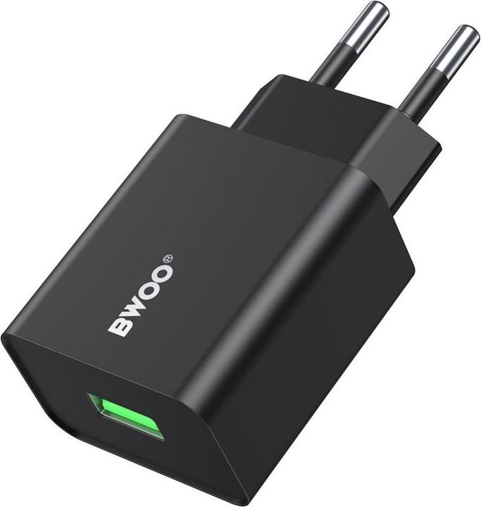Actual product image Bwoo wall charger CDA249 5V 2,4A USB-A, black (12 W, 1 portion)