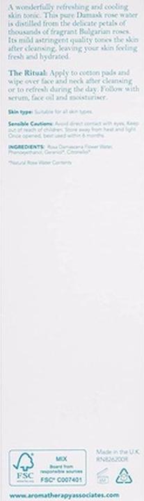 Actual product image Aromatherapy Associates Hydrating Rose Skin Tonic with Rose Water 200ml (Face toner, 200 ml)