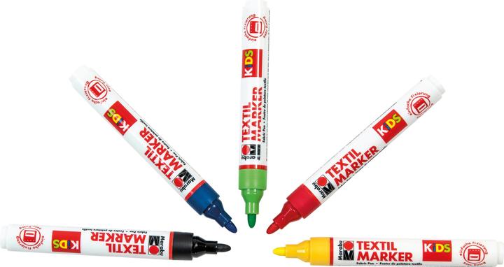 Produktbild Marabu Textilstift KiDS (Lavendel, Gelb, Grün, Blau, Schwarz, Rot, 3 mm, 5 x)