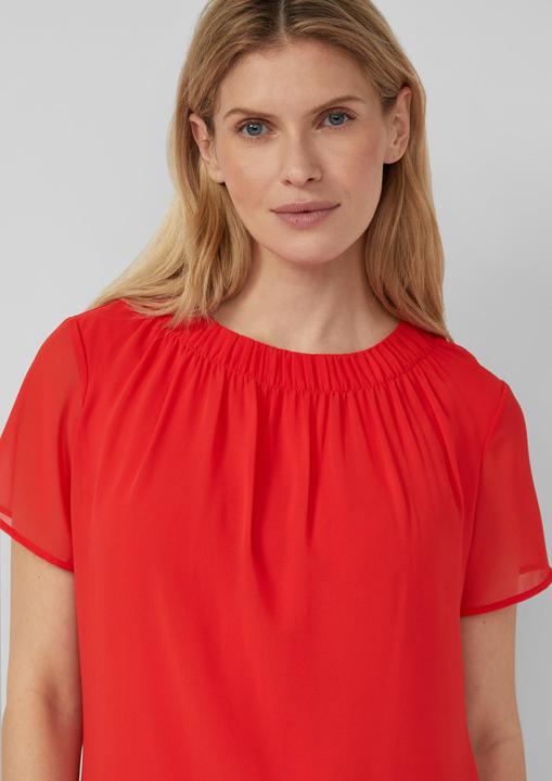 Produktbild s.Oliver Bluse Chiffon-Bluse mit Rundhalsausschnitt und Kurzarm (48)