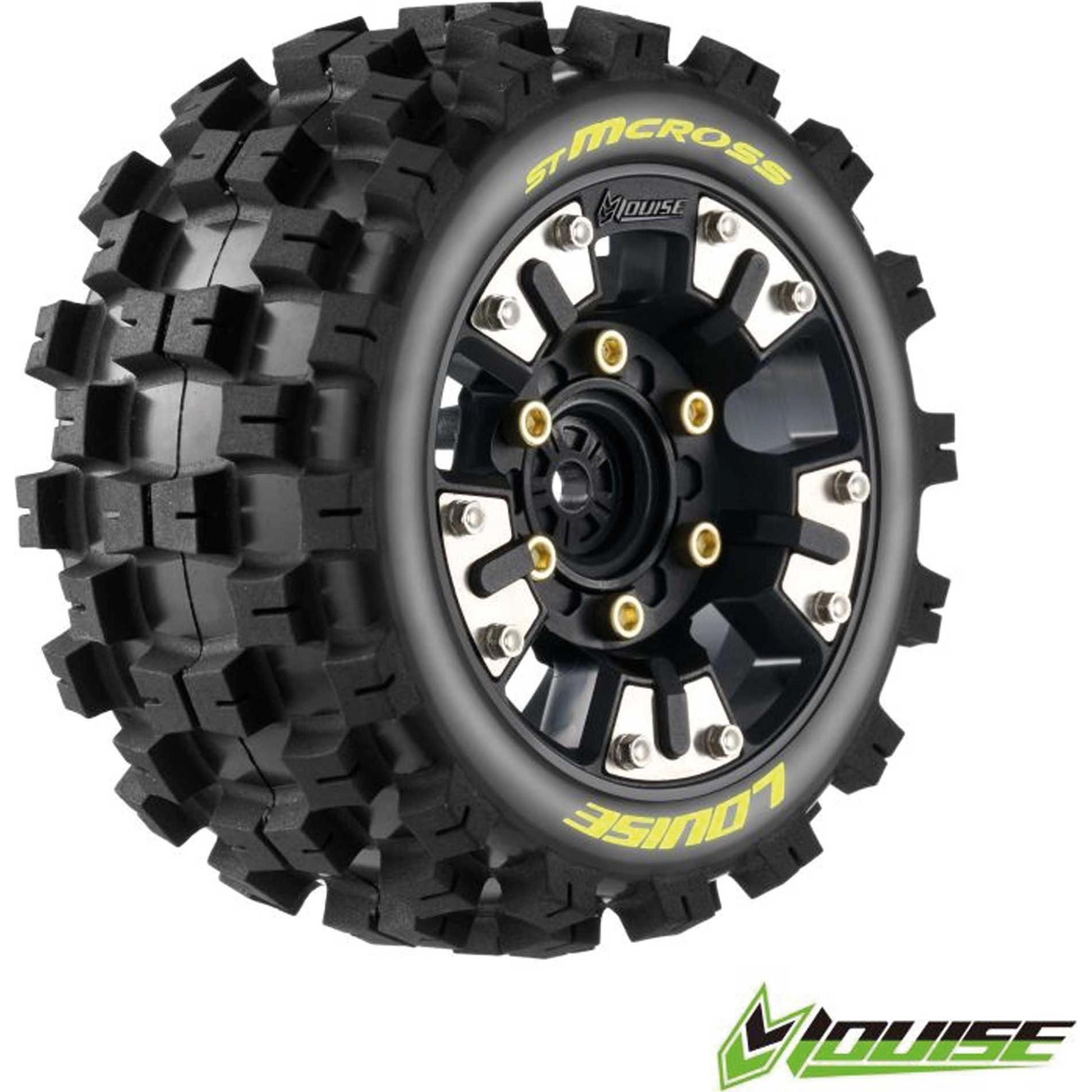 Louise ST-MCROSS auf Felge schwarz 12mm Removable Hex (0&1/2) (2) TRX Mini-MAXX / XRT