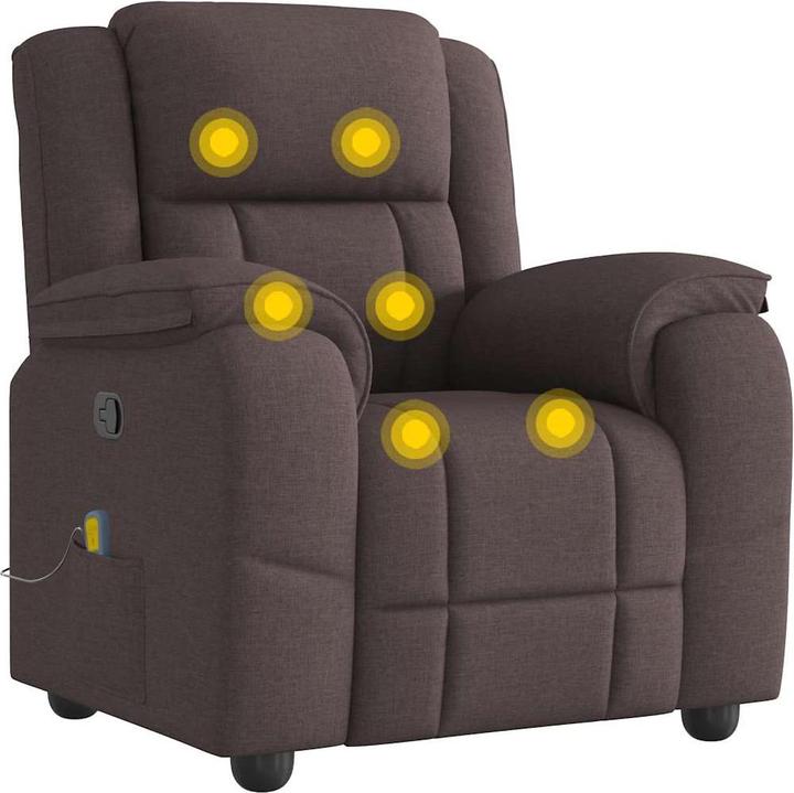 Immagine prodotto vidaXL Poltrona massaggiante in tessuto marrone scuro Poltrona massaggiante TV