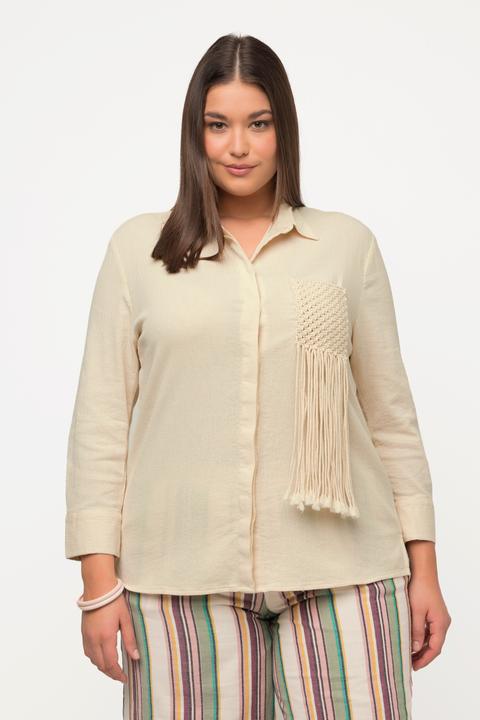 Produktbild Ulla Popken Shirtbluse, Struktur, Hemdkragen, Langarm (54)