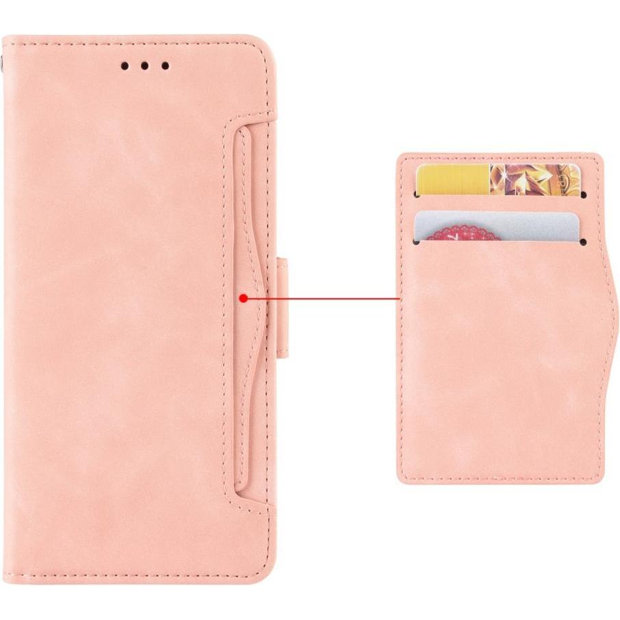 Thumbnail - Cover-Discount Galaxy S22 Ultra - Etui mit vielen Kartenfächer rosa (Samsung Galaxy S22 Ultra), Smartphone Hülle, Rosa