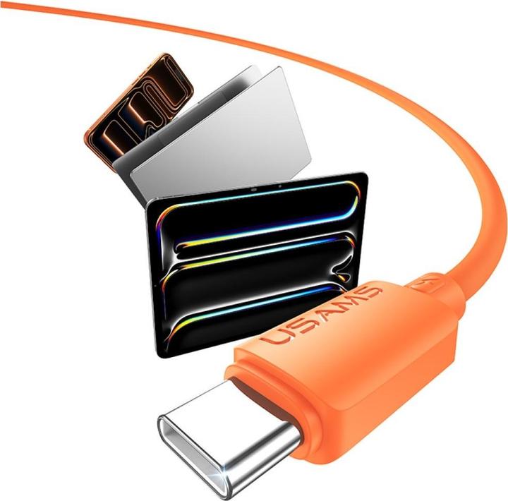 Produktbild Usams Cable U98 60W 3A Silicone Fast Charging USB-C to USB-C orange (1 m, 60 W)