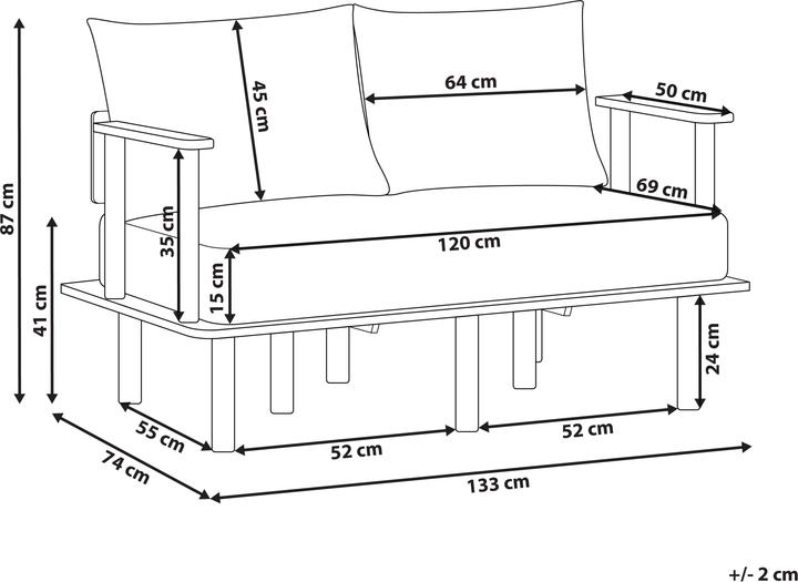Nährwerte und Zutaten Beliani Asker (2-Sitzer)