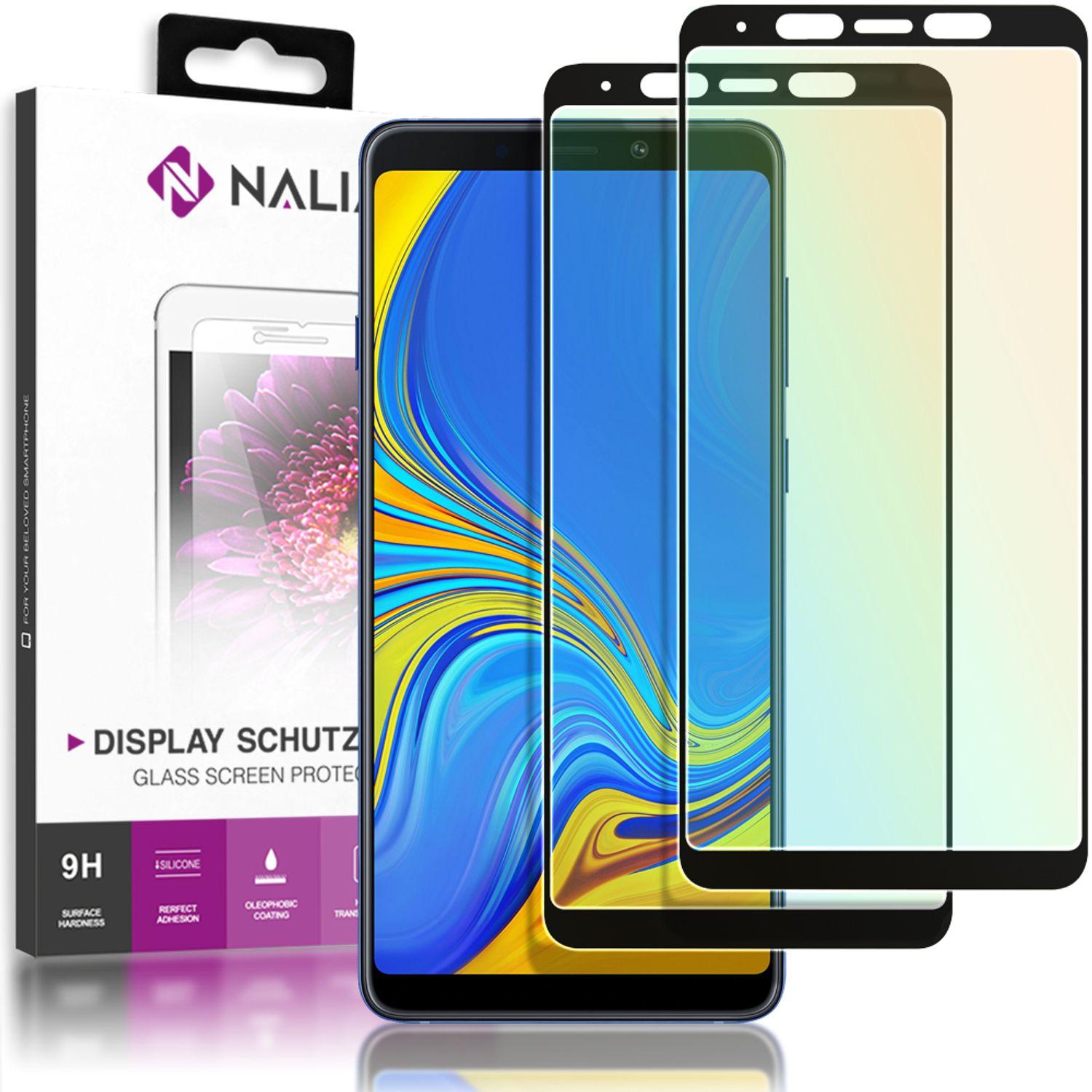 Nalia (2-Pack) Schutzglas (2 Stück, Samsung Galaxy A8 (2018)), Smartphone Schutzfolie, Schwarz
