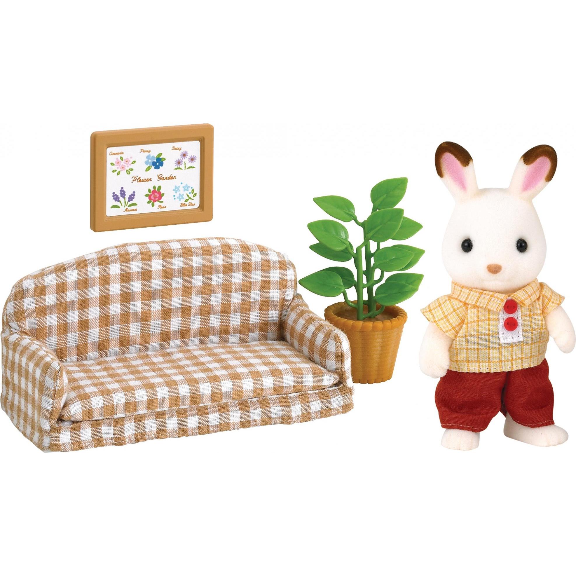 Sylvanian Families Chocolate Rabbit Father Settee