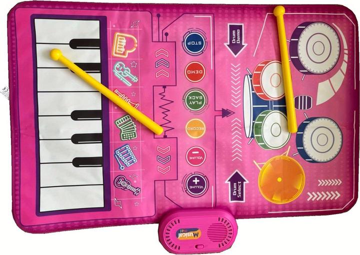 Immagine prodotto Activity Board Tappetino musicale 2 in 1, tastiera per pianoforte e tappetino per batteria con bacchette