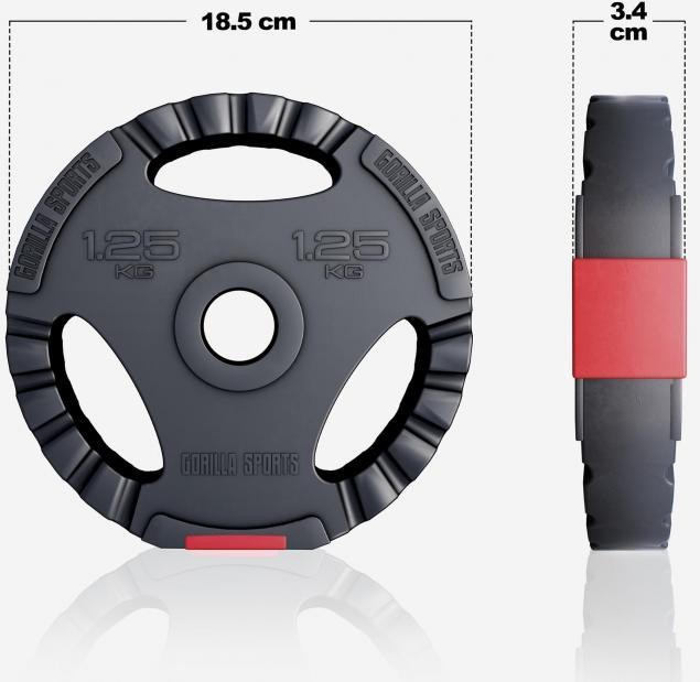 Image du produit Gorilla Sports Jeu de plaques de poids (2 x 1,25 kg, 2 x 2,5 kg, 2 x 5 kg)
