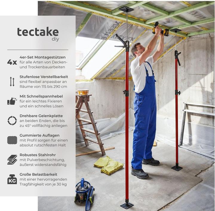 Actual product image tectake Construction support (2900 mm)