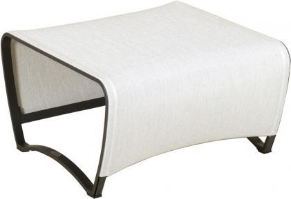 Les Jardins Jet Stream Fussstütze aus Batyline Canvas Eden White Mergel JSRP047 (60 x 60 x 35 cm)