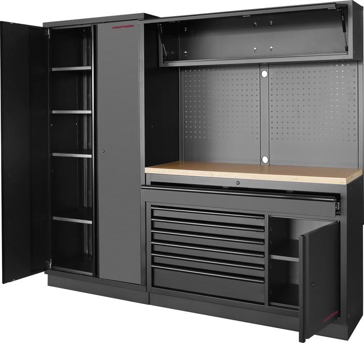 Produktbild Kraftwerk MOBILIO BLK Kombi breit Lochwand Buche (227.50 cm, 200 cm)
