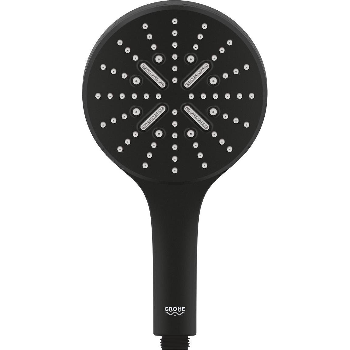 Grohe, Duschbrause, Handbr RAINSHOWER SMARTACTIVE 130 3 Strahlarten phantom black (3 Strahlarten)