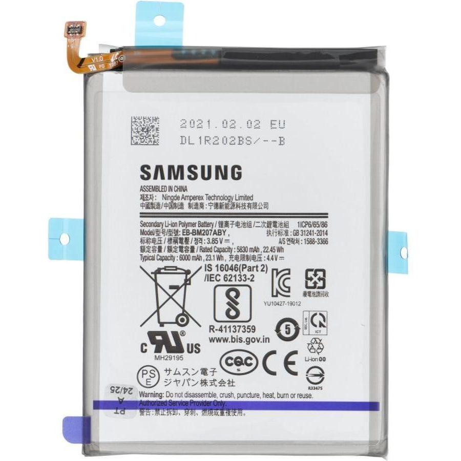 Samsung Battery ServicePack Battery EB-BM207ABY for M21 M30 M30S M31 GH82-22406A (Accumulatore di carica elettrica), Pezzi di ricambio per dispositivi