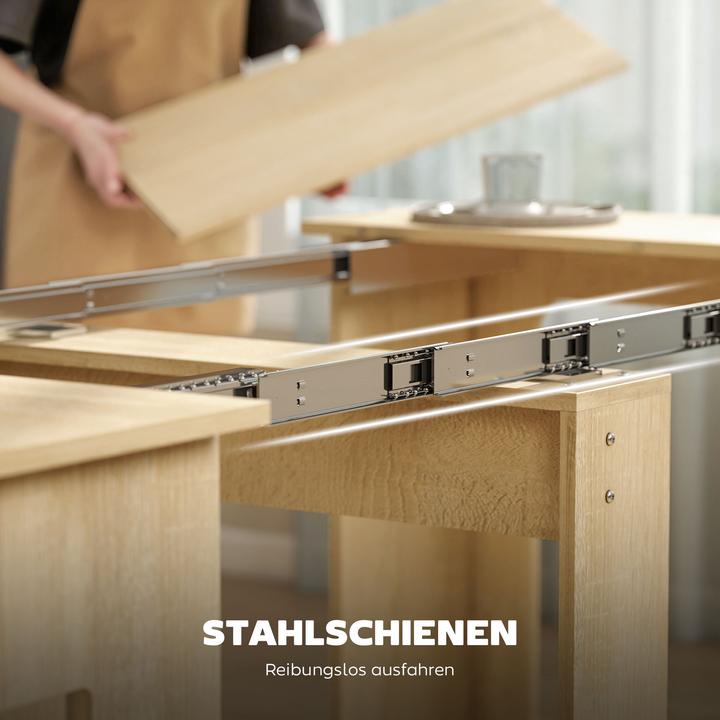 Actual product image Homcom Esstisch Spanplatte, Stahl Naturholz (180 x 85 x 75 cm)