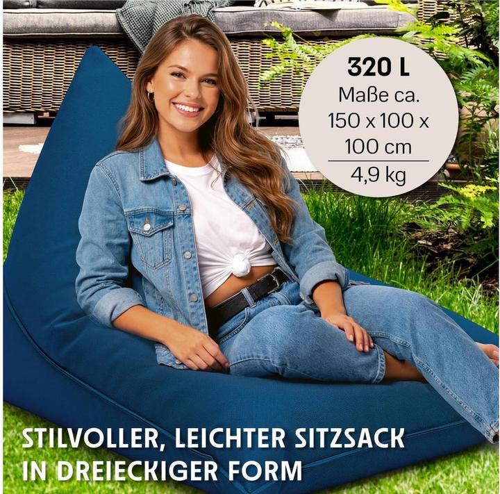 Produktbild Urbanara Sitzsack Basic-Outdoor Triangle, 300 l, Dunkelblau