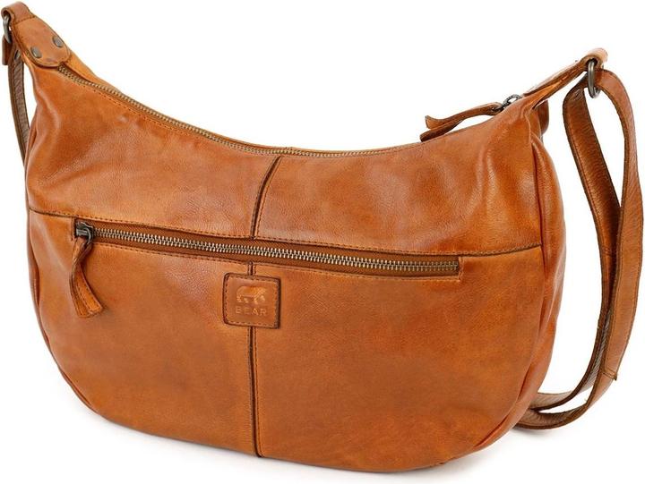 Bear Design Medium Crossbodytas / Schoudertas Dames - Leer - Betty - Cognac
