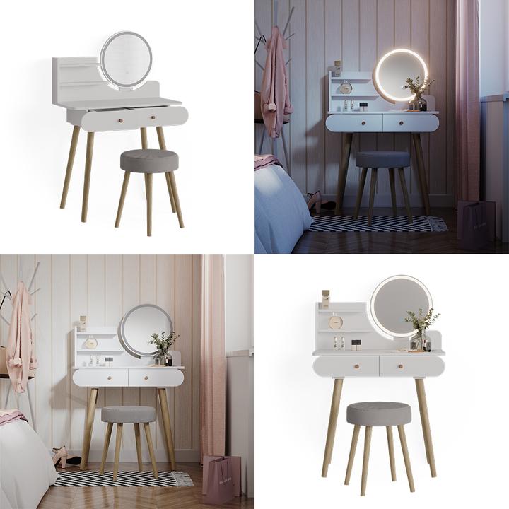 Image du produit Vicco Edda avec éclairage LED et tabouret (80 x 40 x 121 cm)