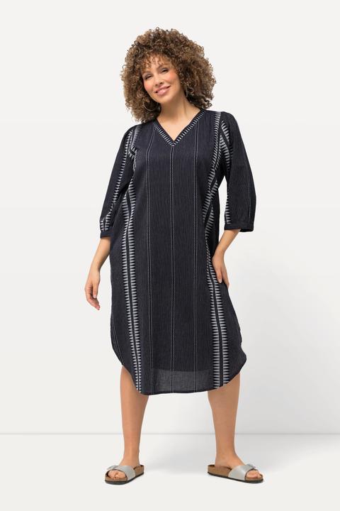 Produktbild Ulla Popken Kaftan, Mustersteifen, Oversiezd, V-Ausschnitt, 3/4-Arm (46, 48)