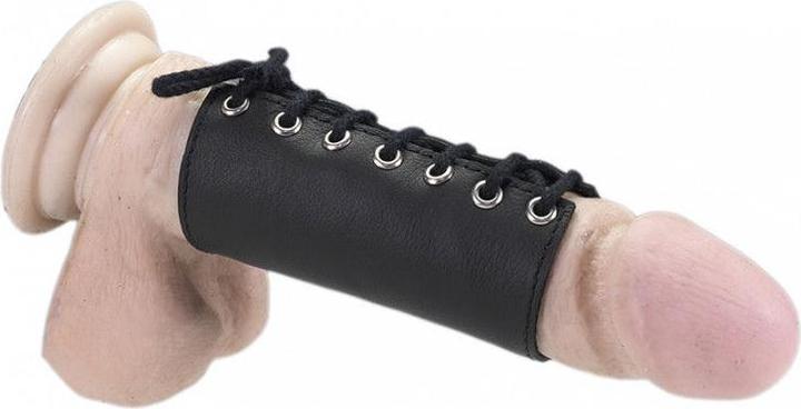 Rimba Erotische Mode ra7472 Penisband Schwarz Echtes Leder