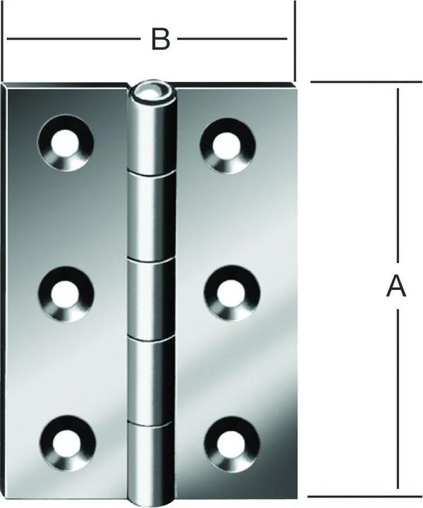 Actual product image Vormann Hinge half-width rolled 50x39x1.2 mm galvanised steel