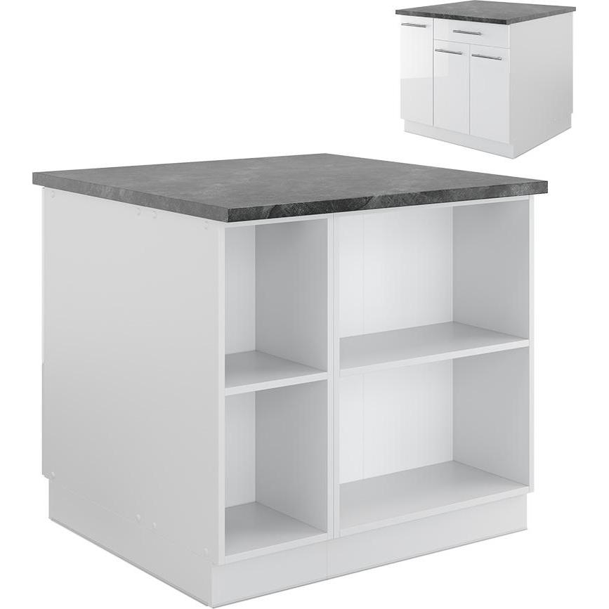 Vicco, Regal, Kücheninsel Fame-Line (90 x 82 x 82 cm)