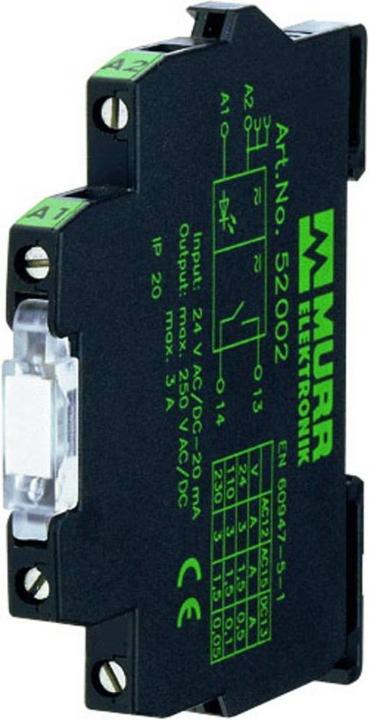 Actual product image Murr Elektronik MIRO 6.2 optocoupler module IN: 30 VDC - OUT: 48 VDC 1 A 6.2 mm screw terminal