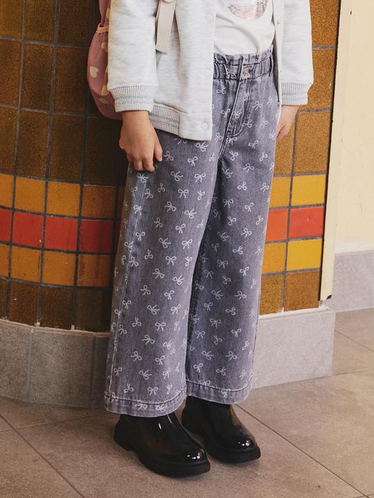 Actual product image Vertbaudet Weite Mädchen Paperbag-Jeans Blumenmotive (86)