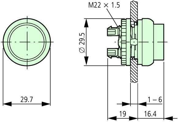 Immagine prodotto Eaton Raudonasis mygtukas su paryškintu M22S-DLH-R (216968)