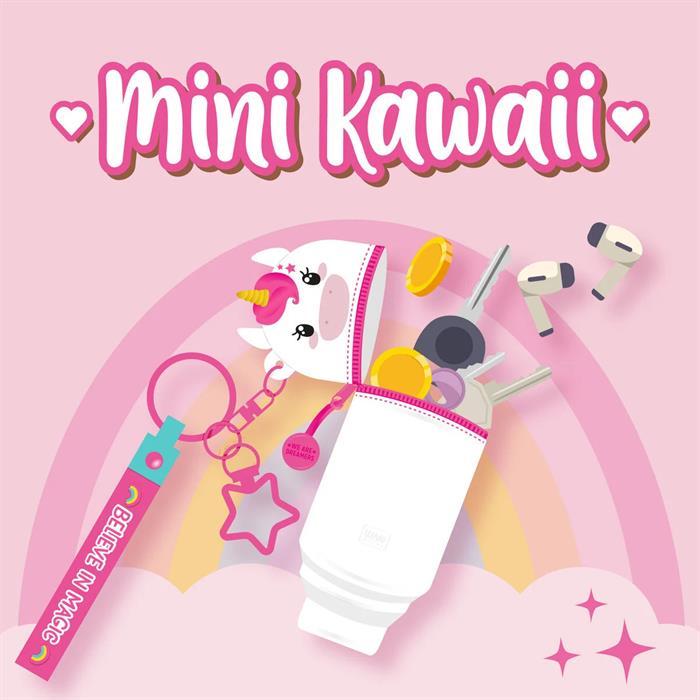 Actual product image Legami Mini Kawaii Coin Purse With Key Ring Unicorn, Schlüsselanhänger, Münztasche, MKAW0003