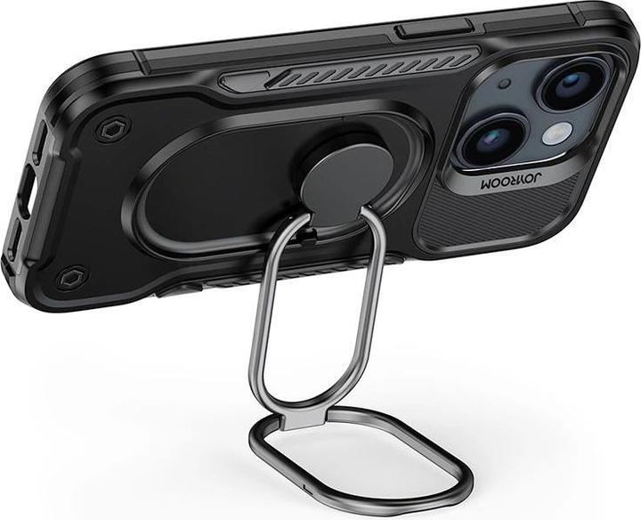 Produktbild Joyroom Dual Hinge case for iPhone 14 Plus armored case with a stand and a ring holder black (Apple iPhone 14 Plus)