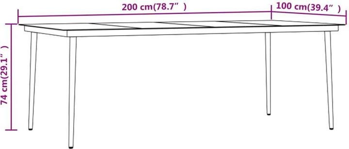 Produktbild vidaXL Garten Essgruppe (200 x 100 x 74 cm)