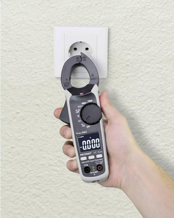 Actual product image Voltcraft VC-524 Current clamp digital CAT III 600V Display (Counts): 6000 (CAT III 600V, Pincer ammeter)