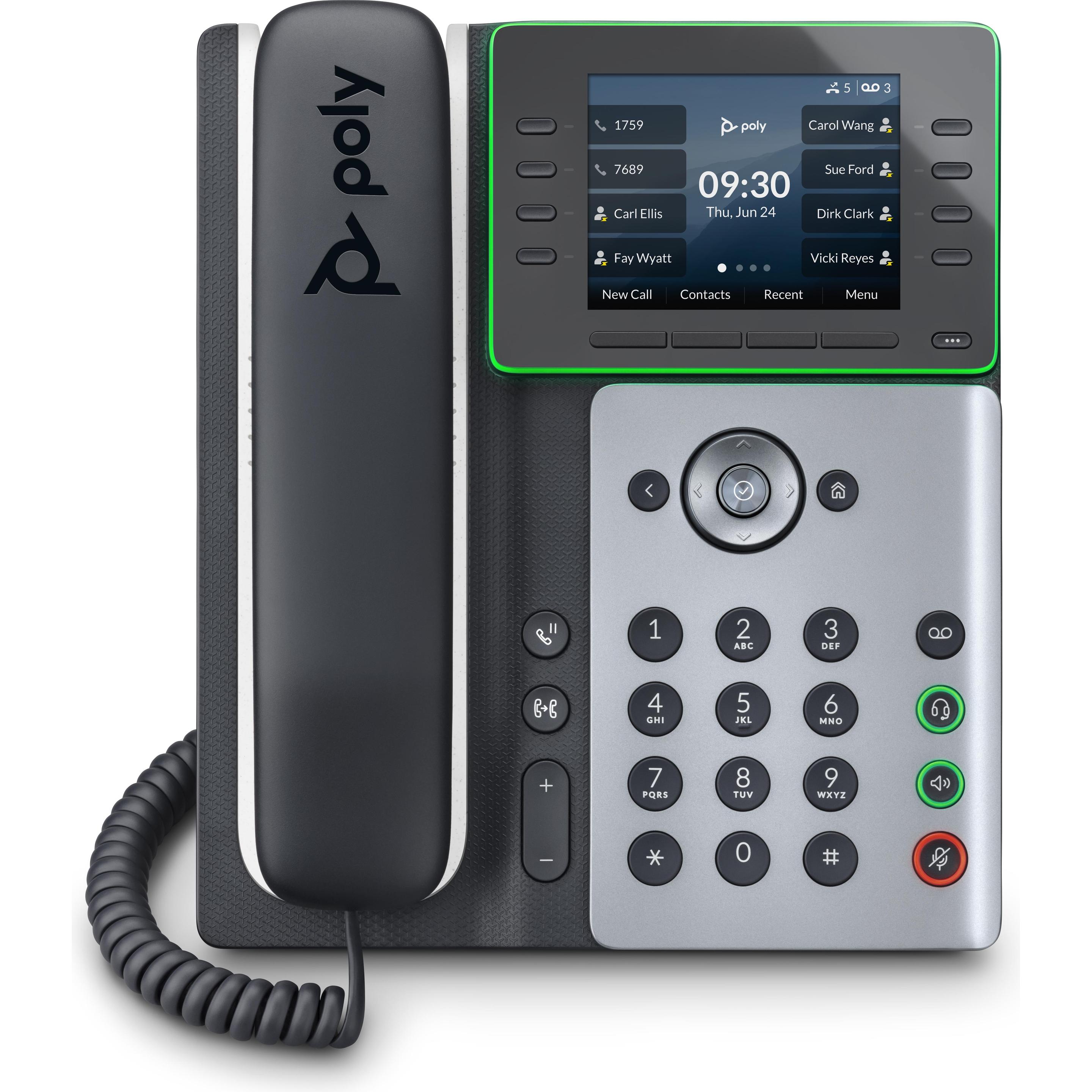 HP Poly Edge E320 IP PH PoE-e, Telefon, Schwarz