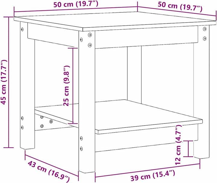 Immagine prodotto vidaXL Couchtisch (50 x 50 x 45 cm)