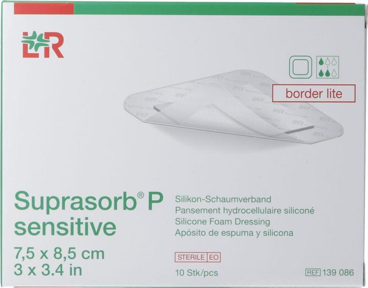 Produktbild Suprasorb P sensitive border lite 7.5x8.5cm (10 x)