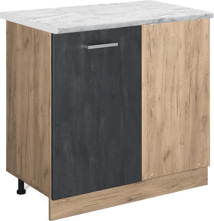 Goldkraft-Eiche, Marble-Weiss, Schwarz, Schwarz Beton