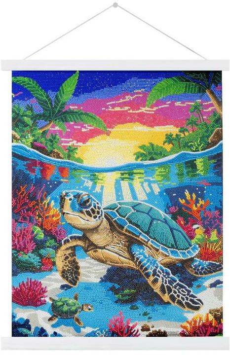 Produktbild Craft Buddy Tropical Turtle Paradise, 40x50cm Crystal Art Scroll
