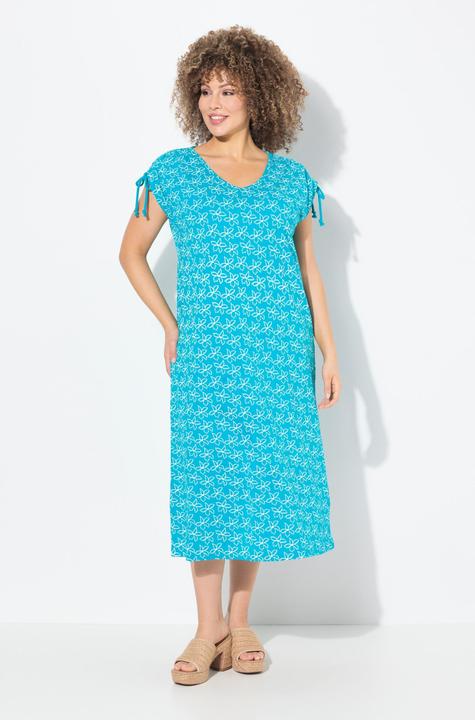 Produktbild Ulla Popken Midikleid, Blüten, A-Linie, V-Ausschnitt, ärmellos (50, 52)