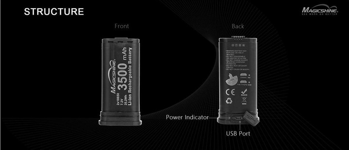 Actual product image Olight Battery Pack 3500 mAh for Allty 2000