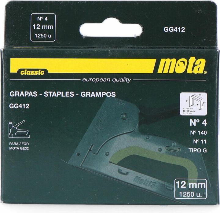 Motta Staples Mota gg412 1000 Unidades 12 mm Nº 4