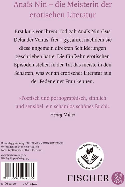 Produktbild Das Delta der Venus (Deutsch, Anaïs Nin, Eva Bornemann, 2005)