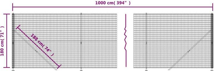 Produktbild vidaXL Maschendrahtzaun